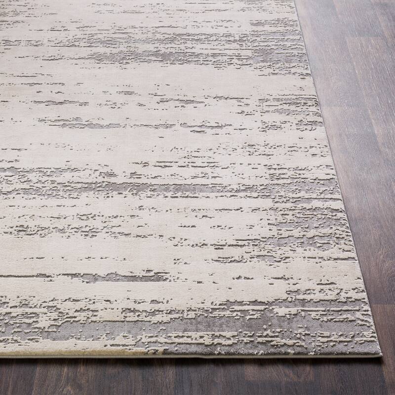 Livabliss Teddy Grey Abstract Modern Area Rug