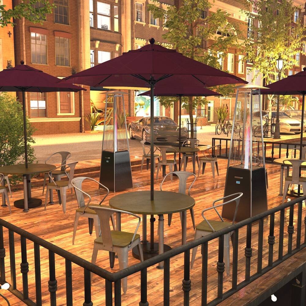 California Umbrella 7.5' Venture Series Patio Umbrella, Bronze Aluminum Pole Fiberglass Ribs Push Lift, Pacifica Pacific Blue