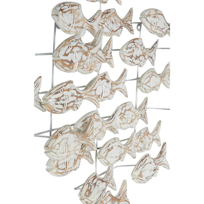 White Wood Handmade Fish Home Wall Decor