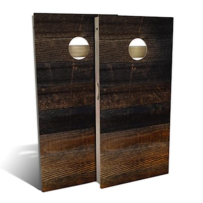 Country Living Burnt Shiplap Outdoor Cornhole Board Set
