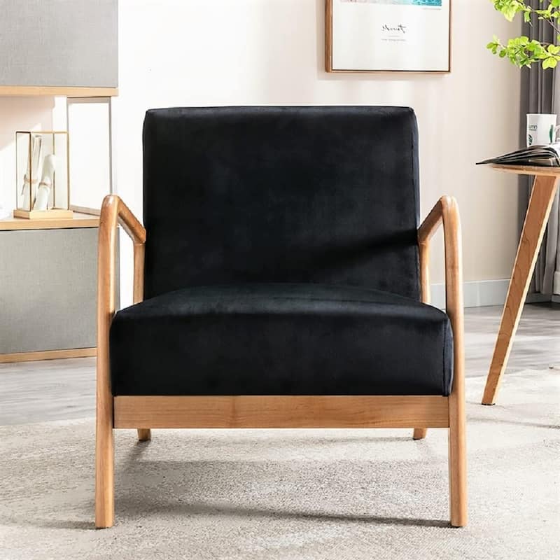 Kreindy 25-inch Wide Mid-century Modern Velvet Cushion Armchair