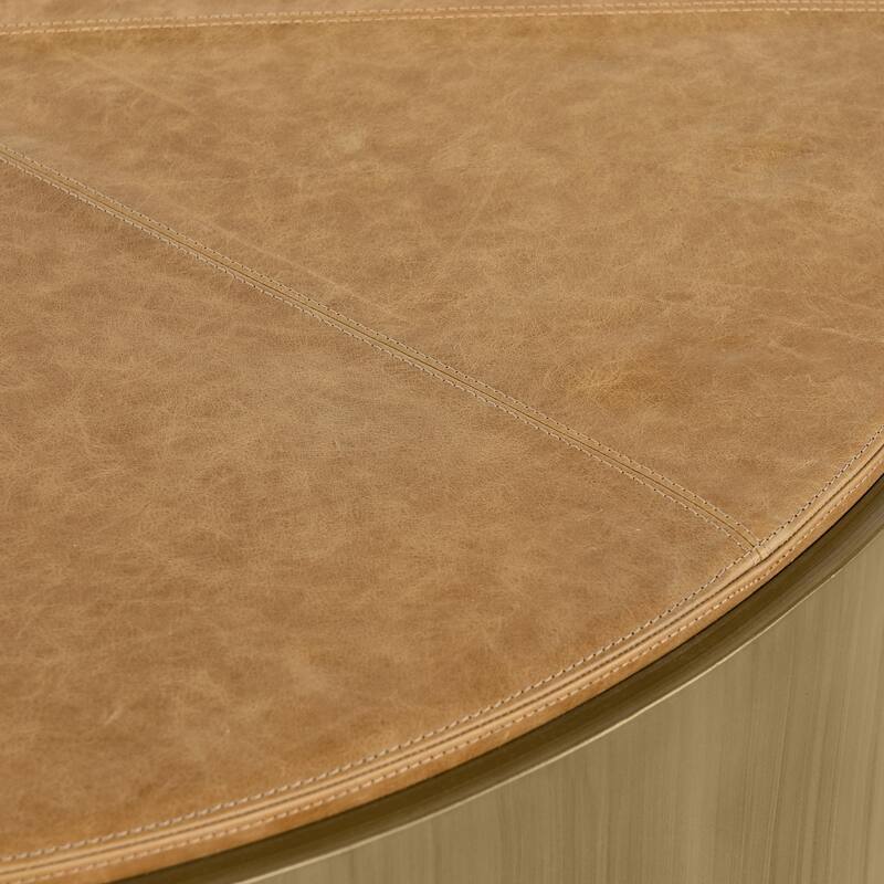 Classic Home Evan 40" Round Brass Coffee Table by Kosas home