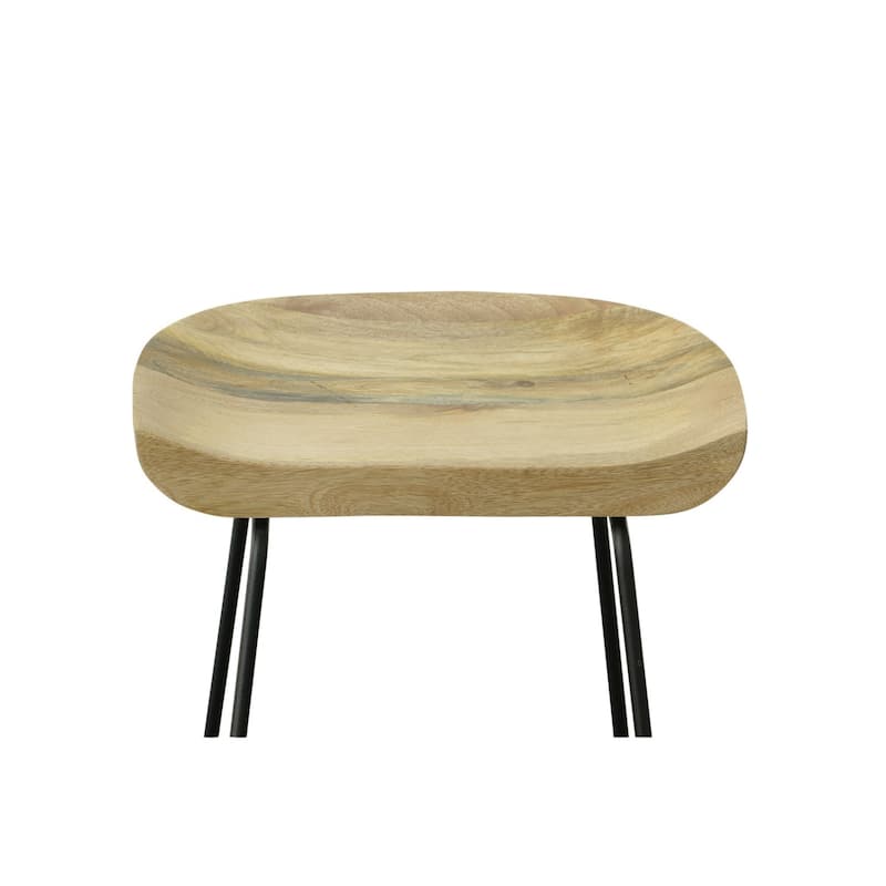 Scooped Counter Stools - 24.5" - Brown and Black - Set of 2