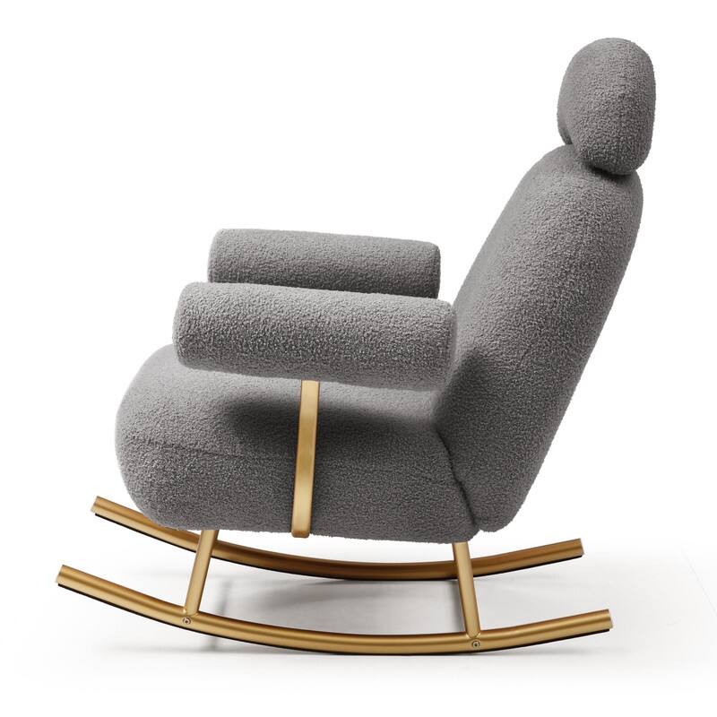 Rocking Chair with Gold Metal Frame