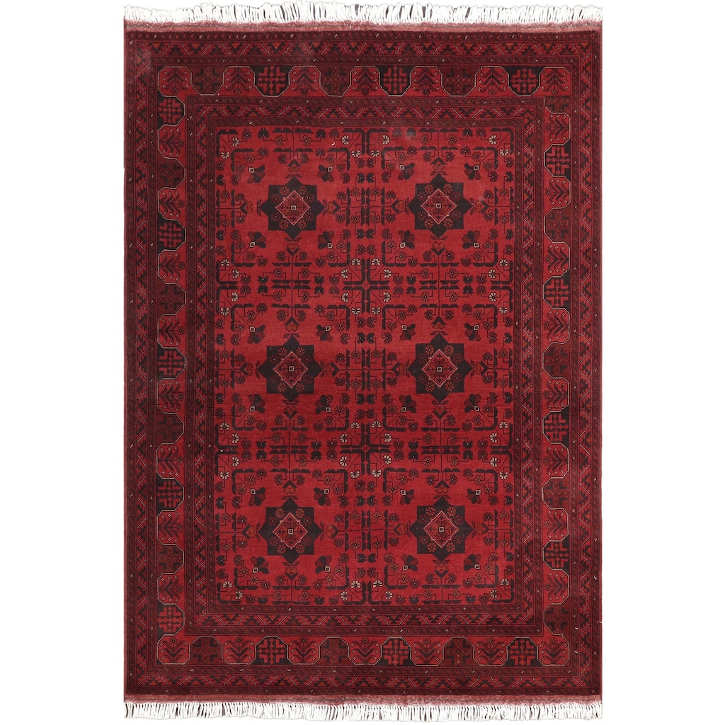 Vintage Biljik Khal Mohammadi Zyair Red/Blue Rug - 4'11'' x 6'4''