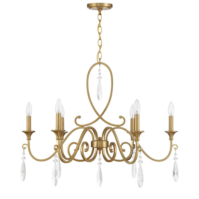 Fairchild 6-Light Chandelier in Warm Brass - Warm Brass