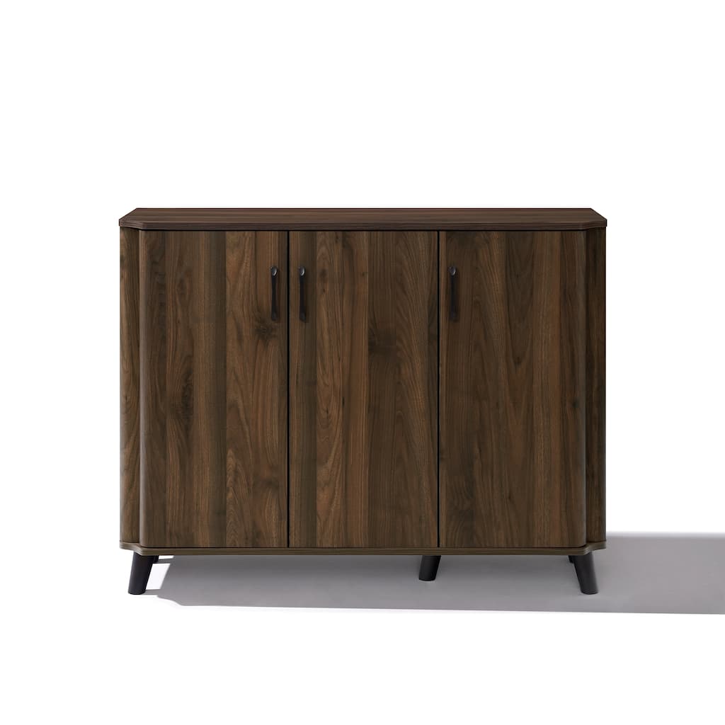 Dark Oak Manufactured Wood 45-Inch W x 36-Inch H 3-Door Sideboard Cabinet - 36.2" H x 45.3" W x 15.7" D