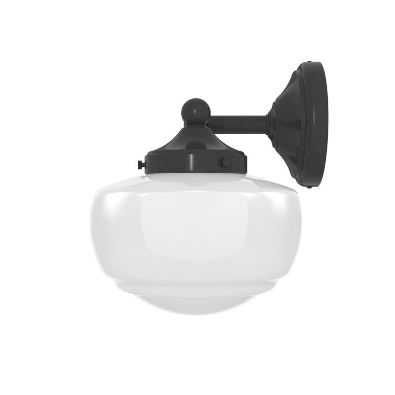 Hunter Saddle Creek Vanity Wall Light - Transitional, Vintage Schoolhouse - Damp Rated!