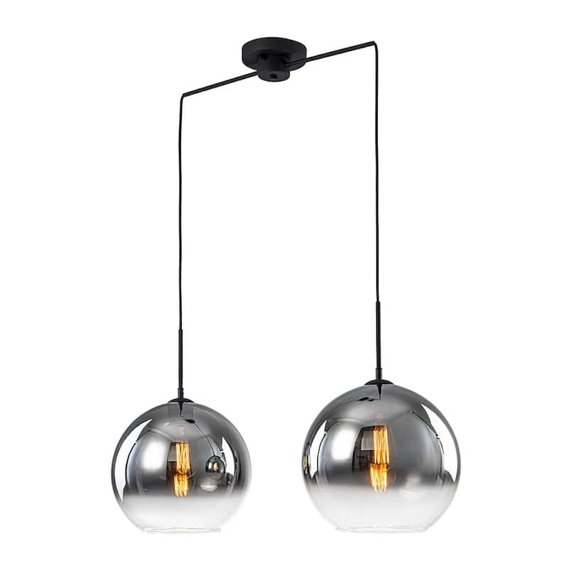 Minimalist Modern 2-Light Hand-blown Gradient Mirror Glass Pendant - 32.3 in