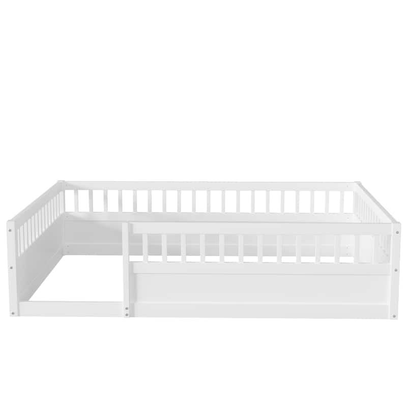 Montessori Floor Bed Frame with Safety Fence