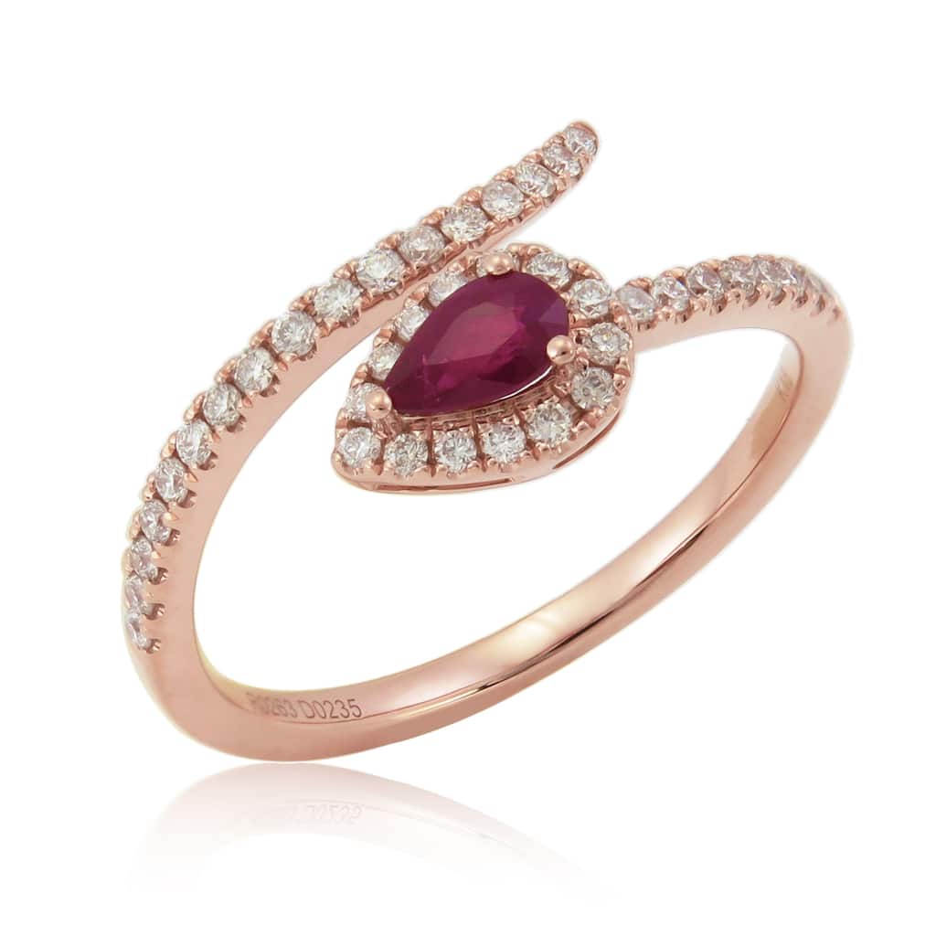 Joelle Collection Ruby & Diamond Ring 18K Rose Gold