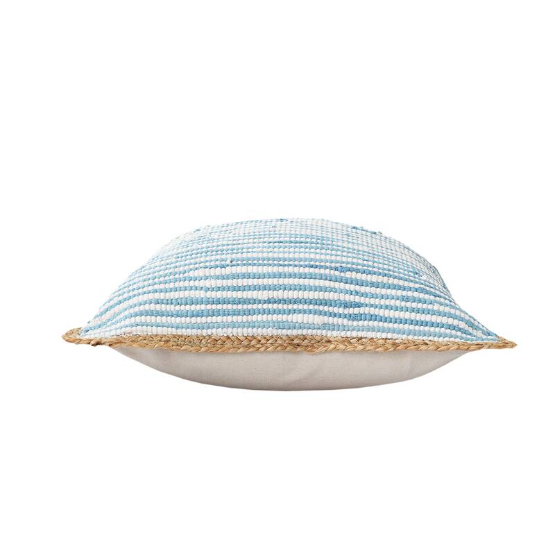 Sevita Striped Jute Bordered Throw Pillow