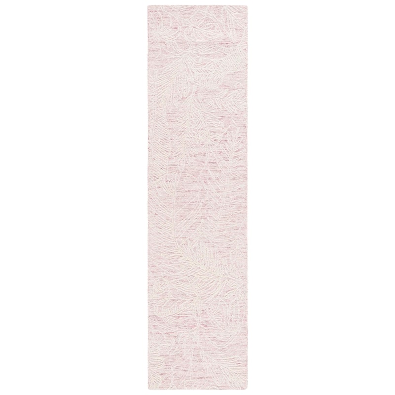 SAFAVIEH Handmade Metro Corianne Modern Wool Rug - 2'3" x 9' Runner - Pink/Ivory