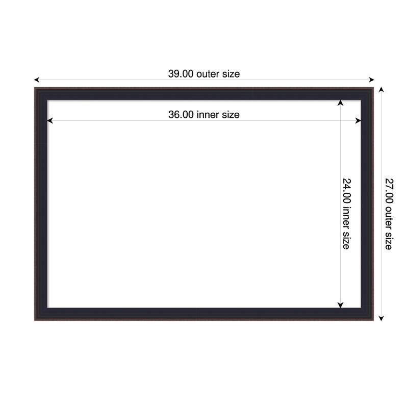 Havana Black Bronze Framed Dry Erase Magnetic Board - 39 x 27 in