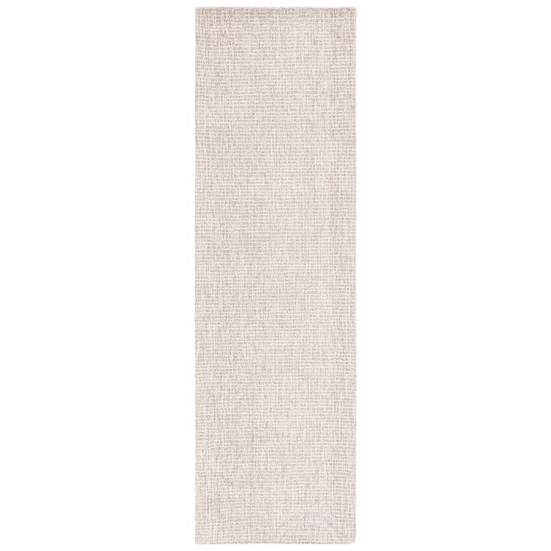 SAFAVIEH Handmade Abstract Lottie Modern Wool Rug - 2'3" x 22' Runner - Ivory/Grey - Runner