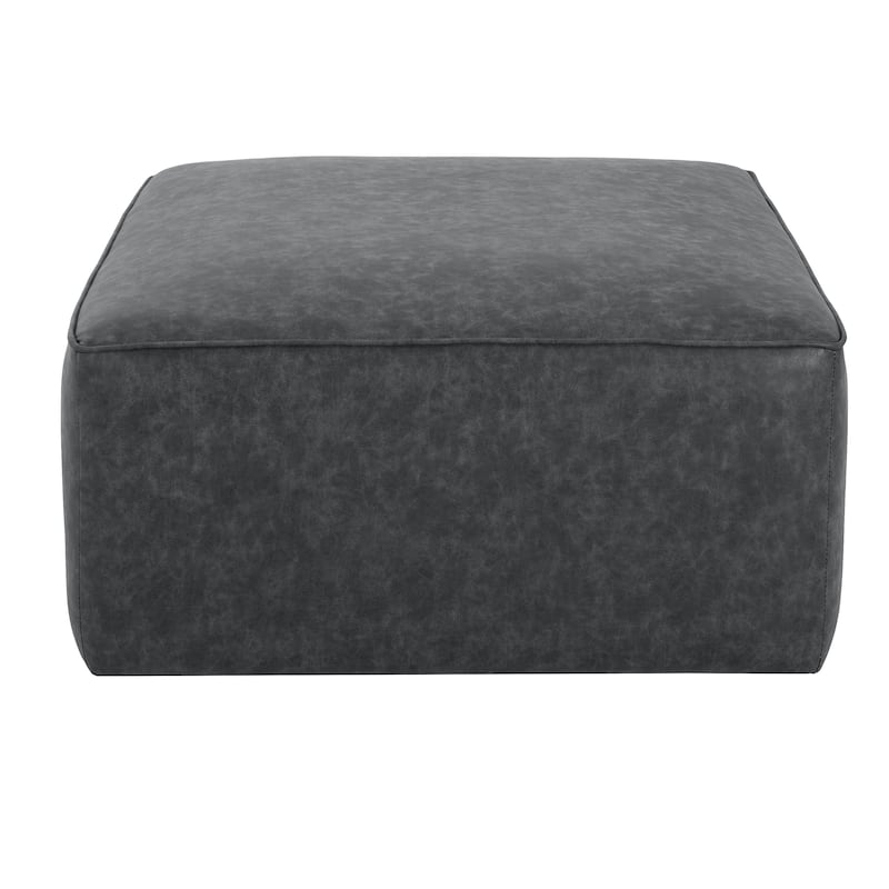Roomfitters Square Upholstered Ottoman Coffee Table with Modern Low Profile Design