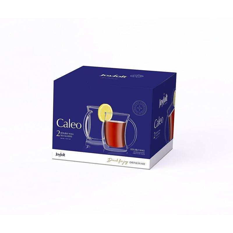 JoyJolt Caleo Insulated Coffee/ Tea Mugs, Double Wall Glasses, Set of 2 10 oz
