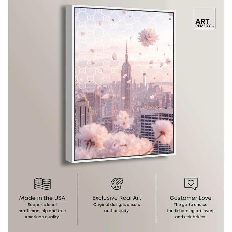 Raining Petals in NYC Canvas by Art Remedy