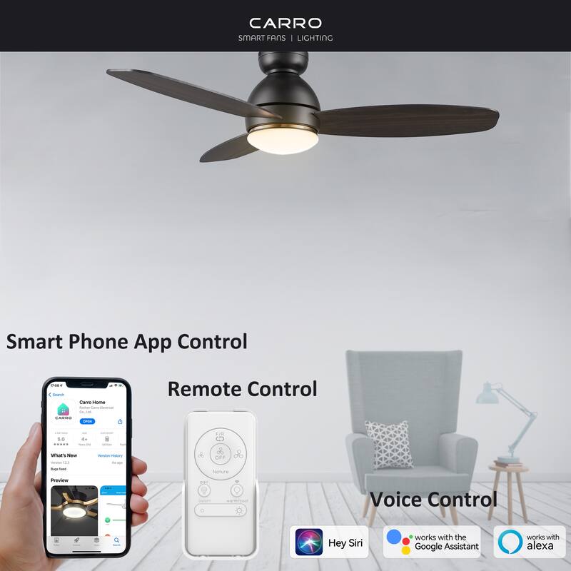 CARRO Quest 48" Smart Ceiling Fan with Light and Remote Control