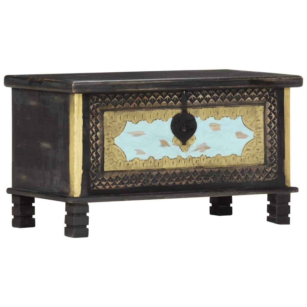 vidaXL Storage Chest Black 31.5"x15.7"x17.7" Solid Mango Wood - 31.5" x 15.7" x 17.7"