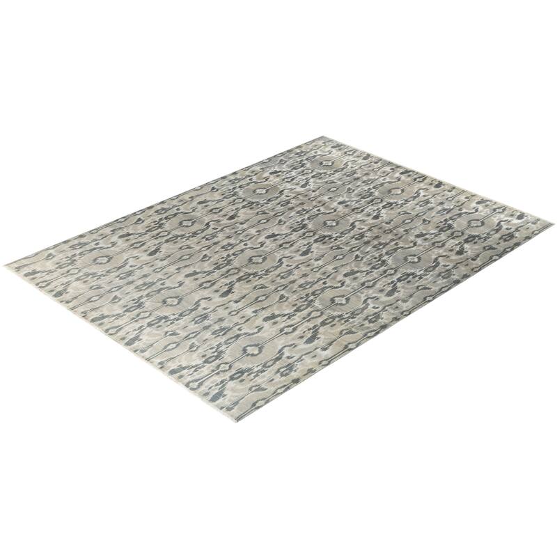 Ikat One-of-a-Kind Handmade Area Rug - Gray, 8' 10" x 11' 10" - 8' 10" x 11' 10"