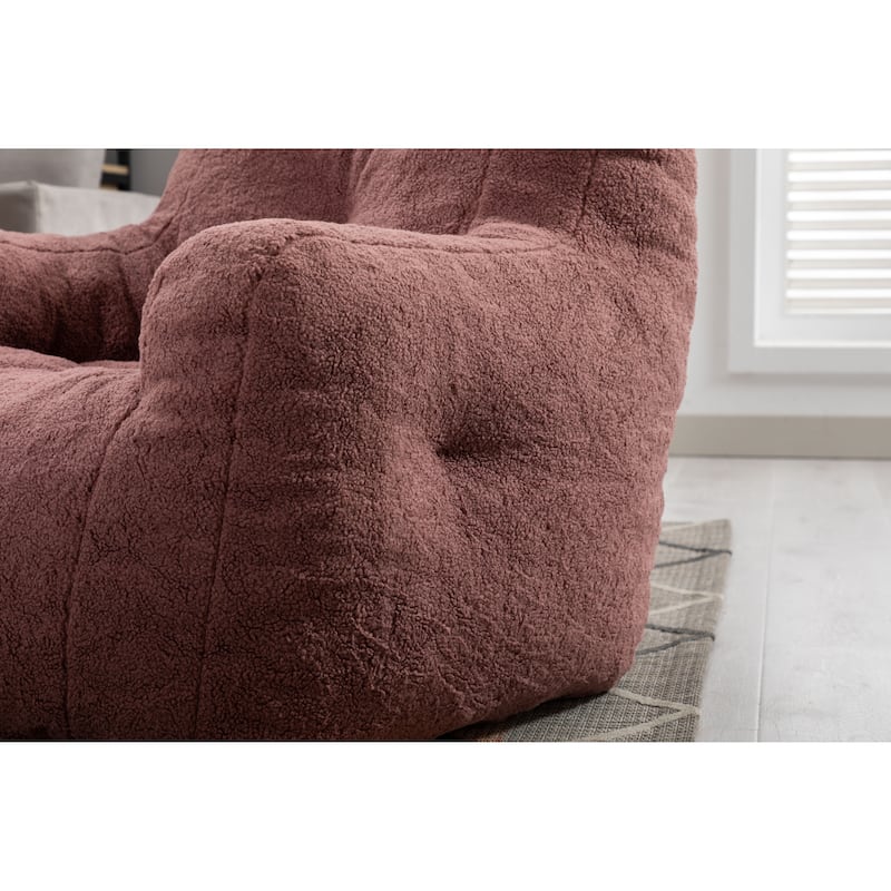 Bean Paste Red Teddy 39.37" Bean Bag Chair with Memory Sponge