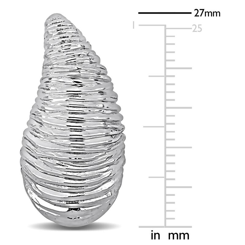 Miadora 13x27mm Teardrop Design Stud Earrings in 14K White Gold