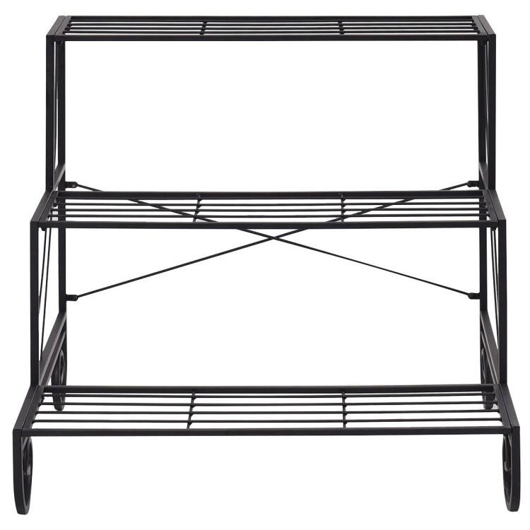 Outdoor Plant Shelf 3 Tier Steel Flower Stand for Patio - 29" x 26" x 28"