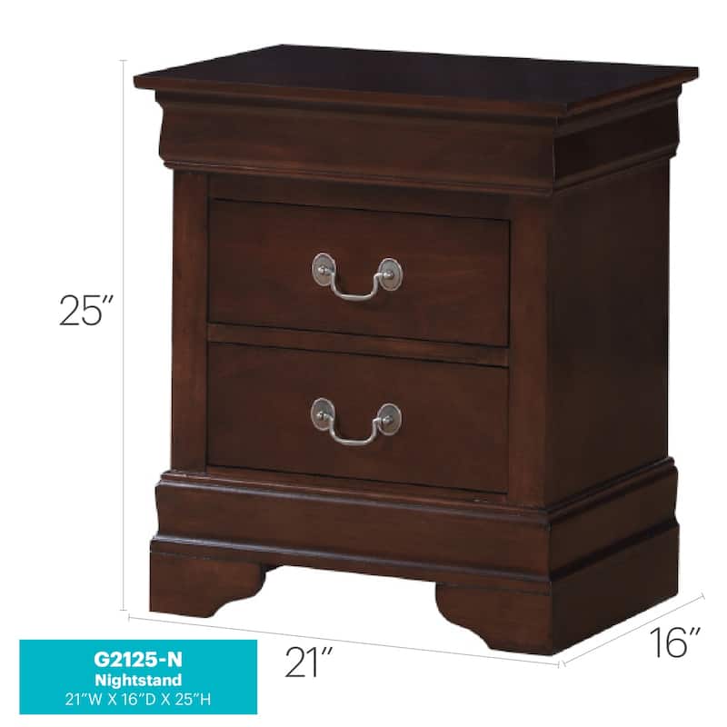 Cappuccino Nightstand 24x21x16 with Two Drawers, Compact Bedside Table for Bedroom Storage and Stylish Modern Furniture