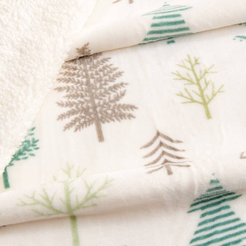 Linery & Co. Velvet Plush Reversible Sherpa Throw Blanket