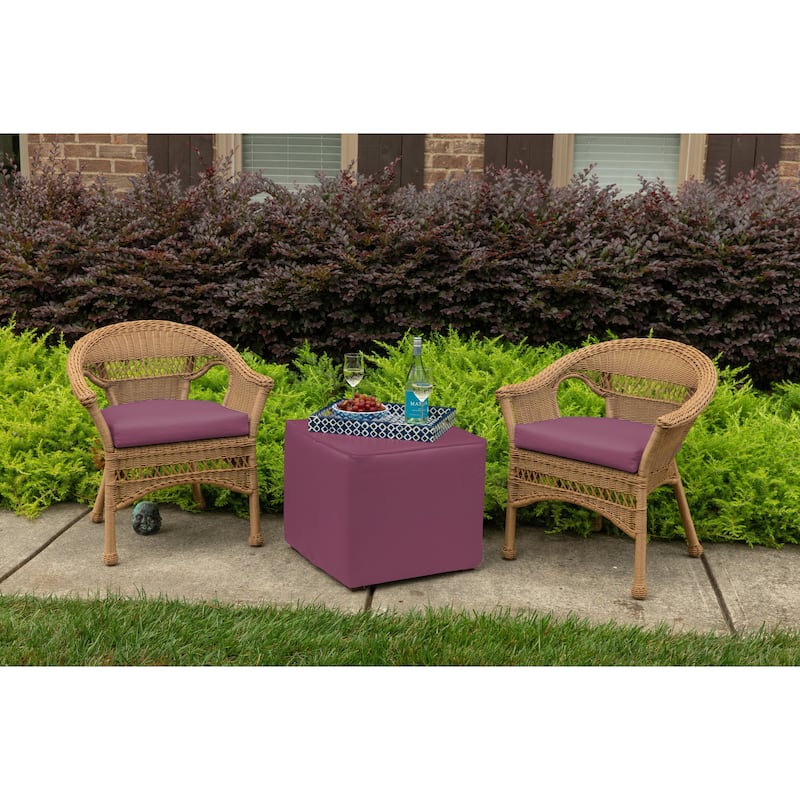 Sunbrella® Solid Fabric 1-Piece Indoor/Outdoor Wicker Seat Pad, 18"W x 18"L, Canvas Navy