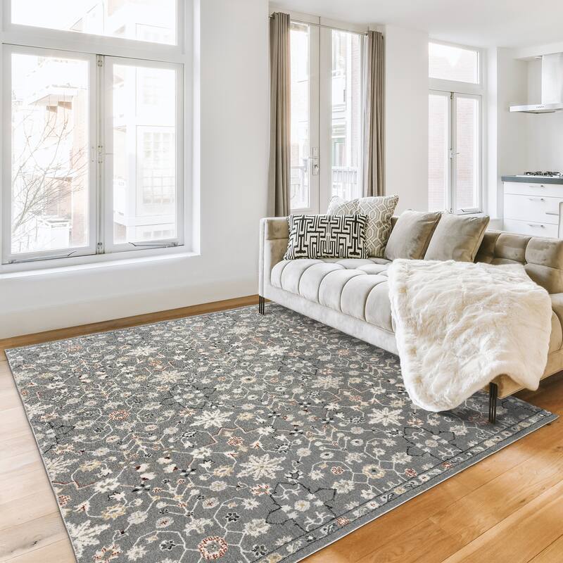 Gertmenian Trevi Polyester High-Low Plush Neutral Modern Abstract Indoor Area Rug Collection