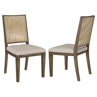 Matisse Woven Rattan Back Dining Side Chair Brown (Set of 2)