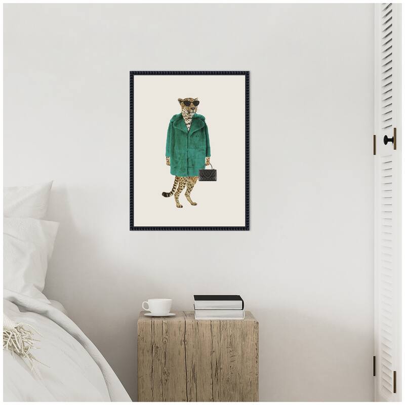 Kate and Laurel Sylvie Cool Stylish Trendy Leopard Framed Canvas by July Art Prints