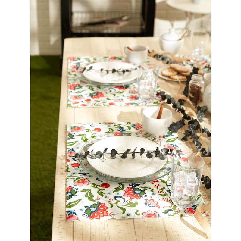 DII Garden Floral Print Outdoor Placemat (Set of 6)
