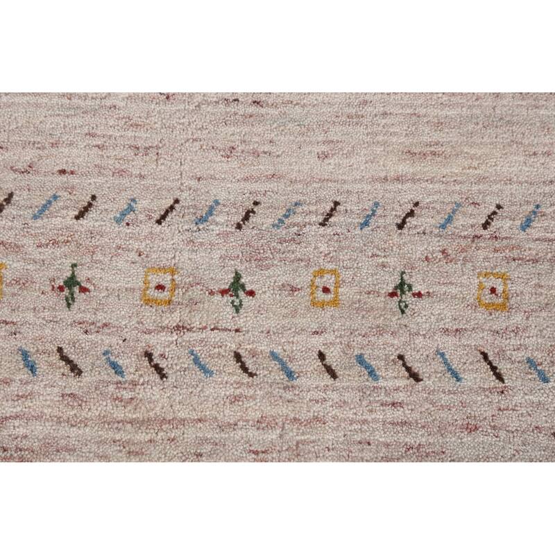 Hand Knotted Oriental 100% Wool Carpet Tribal Animal Pictorial Pink Gabbeh Area Rug - 11' 5'' X 8' 9''