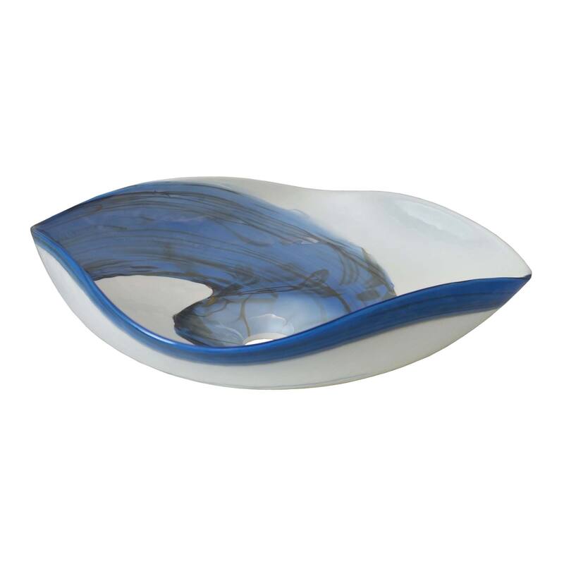Native Trails Murano 14-3/4" Square Glass Vessel Bathroom Sink - Marina