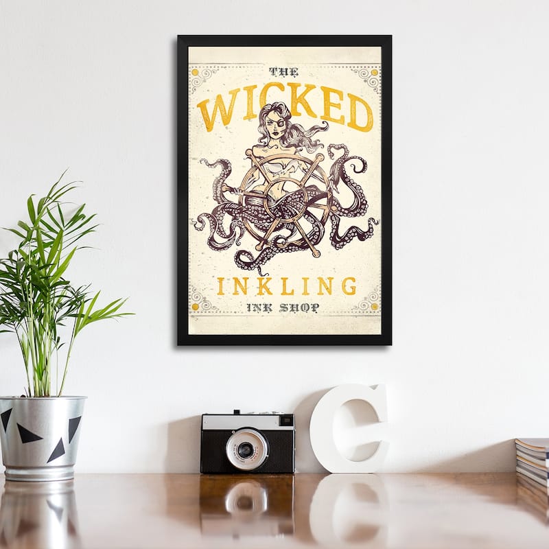 Wicked Inkling Octopus Lady Premium Framed Poster by The Whiskey Ginger