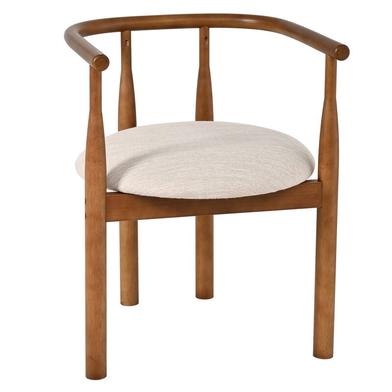 Christopher Knight Home - 7-Piece Mid-Century Modern Walnut Dining Set with Solid Wood Oval Dining Table and Cushioned Chairs