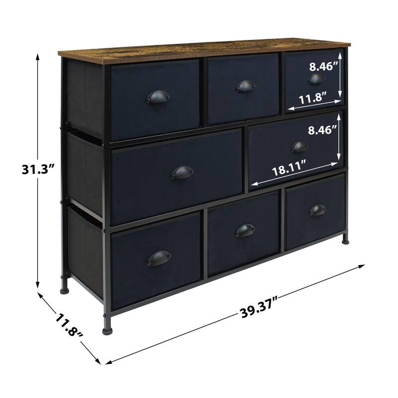 8 Drawers Dresser - Furniture Storage Chest Organizer Bedroom Unit