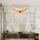 preview thumbnail 14 of 25, Fenro Modern 3-Light Luxury Brass Bathroom Vanity Light Textured Glass Wall Sconce