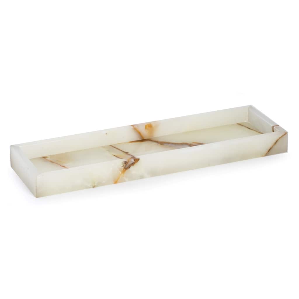Marble Bath Tray in Green Onyx