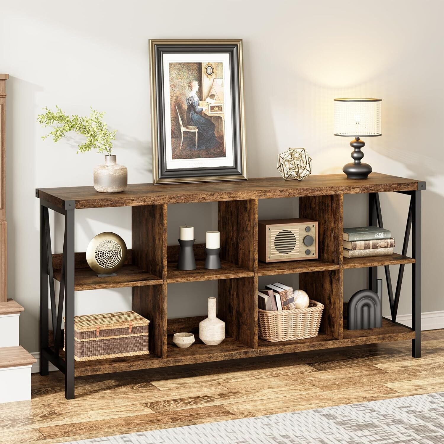 Cube storage console table discount
