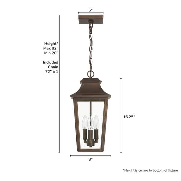 dimension image slide 0 of 3, Hunter Spring Cove Outdoor 3 Light 17 Inch Pendant - Traditional - Entryways, Porches, or Outdoor Gathering Spaces