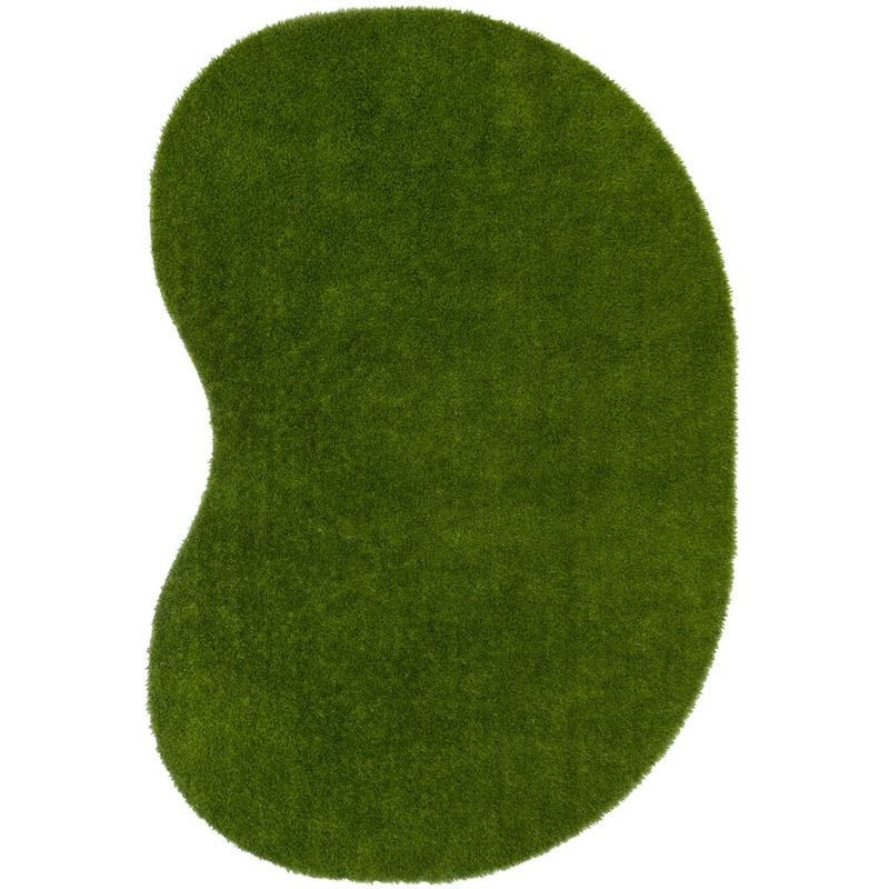 GreenSpace Educational Artificial Grass Synthetic Area Rug - 6' x 9' Oval