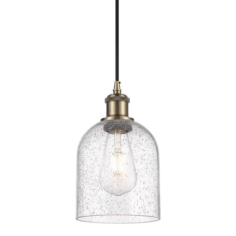Innovations Lighting 516-1P-10-6 Bella Pendant Bella 6" Wide Mini - Antique Brass / Seedy