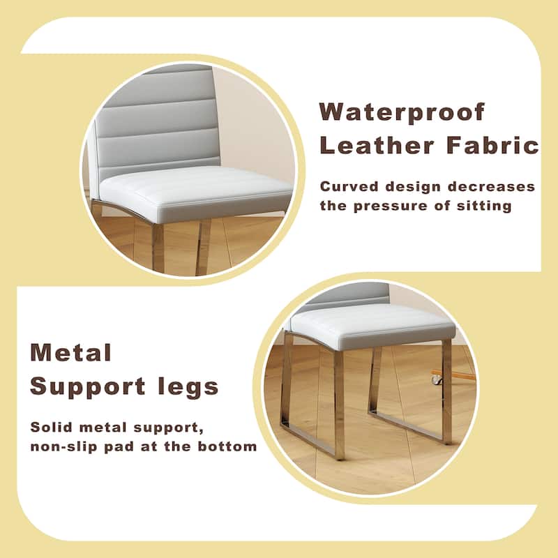4-Pack - Heavy-Duty Chairs Set: 2.1" Thick Cushion, Iron Frame, Perfect For Home Or Office, Classic Colors
