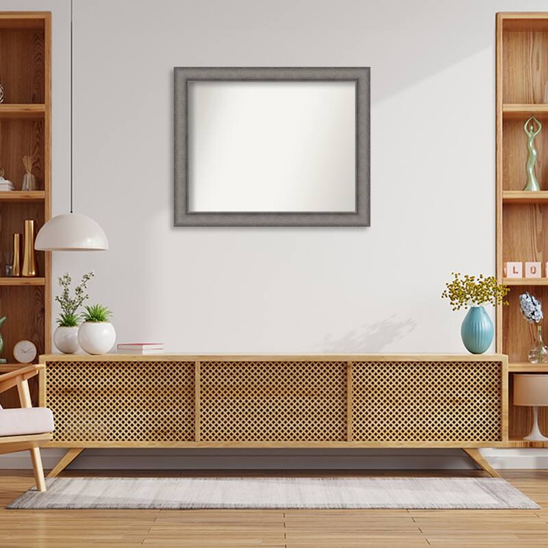 Burnished Concrete Non-Beveled Wood Framed Wall Mirror - Burnished Concrete