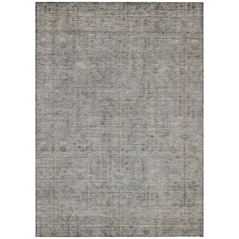 Machine Washable Indoor/ Outdoor Chantille Distressed Traditional Rug