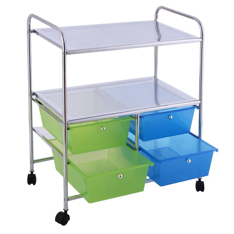 Costway 4Drawer Rolling Storage Cart shelf Scrapbook Paper Office - See Details